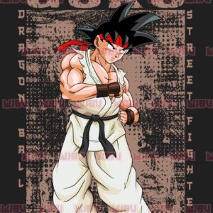 Áo thun Wibu Dragon Ball x Street Fighter Son Goku