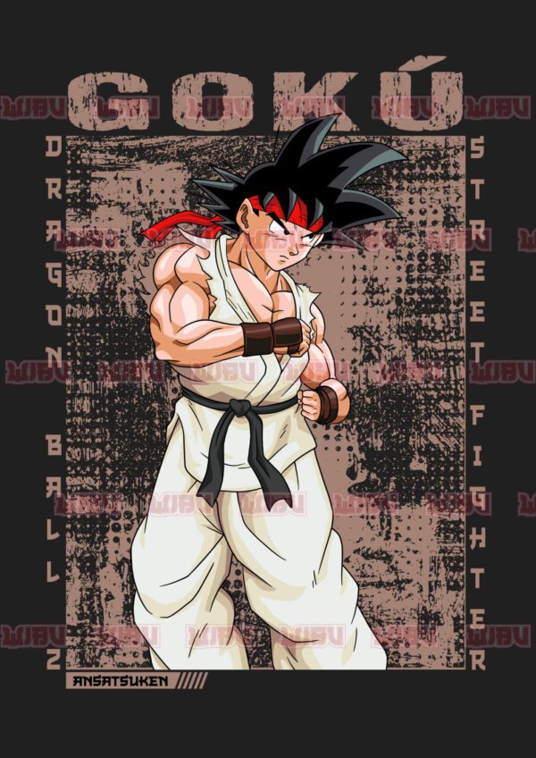 Áo thun Wibu Dragon Ball x Street Fighter Son Goku