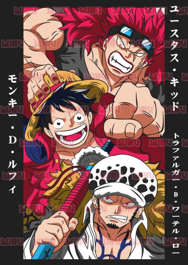 One Piece Luffy, Kid, Law