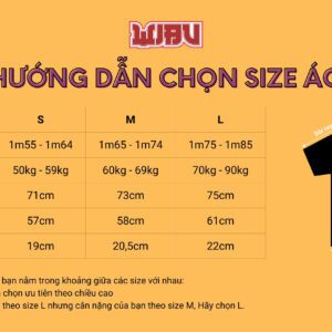 Bảng size áo Wibu