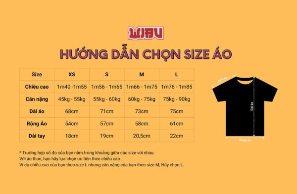Size áo Wibu